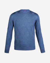 Patrick Hellmann Collection Denim Blue Logo Pullover Round-Neck thumbnail
